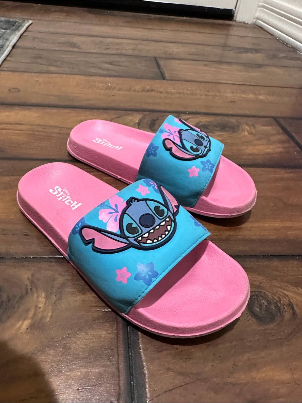 Stitch Kids' Pink & Teal Slide Sandals
